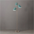 Culver Tree Lamp - Satin Nickel - Pool Blue shades