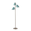 Culver Tree Lamp - Satin Nickel - Pool Blue shades
