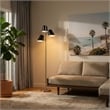 Culver Tree Lamp - Weathered Brass - Matte Black shades