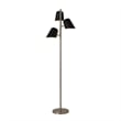 Culver Tree Lamp - Weathered Brass - Matte Black shades