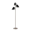 Culver Tree Lamp - Weathered Brass - Matte Black shades