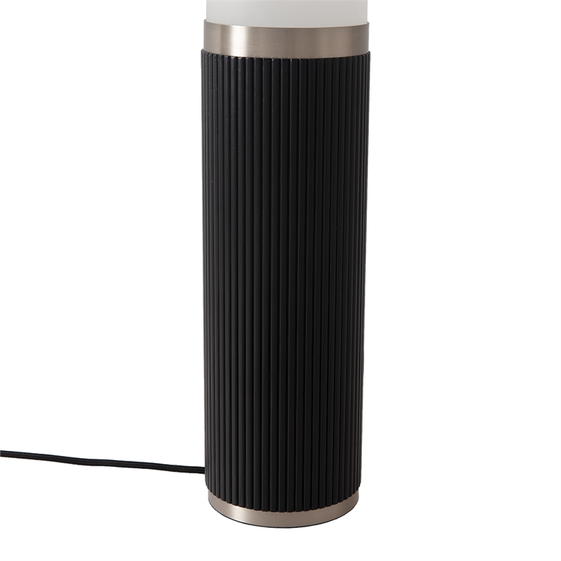 Tambo Cylindro 60 Accent Floor Lamp in Black Oak and Satin Nickel