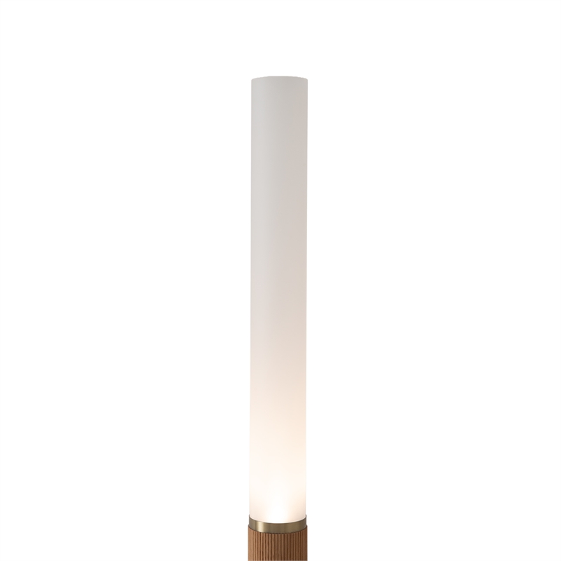 Tambo Cylindro 60 Accent Floor Lamp in Natural Ash and Weathered Brass
