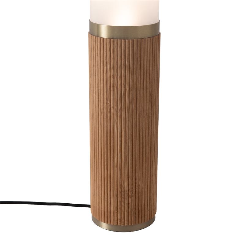 Tambo Cylindro 60 Accent Floor Lamp in Natural Ash and Weathered Brass