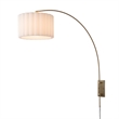 Scalloped Wall Arc Lamp - Weathered Brass  White Linen  Diffuser