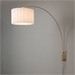 Scalloped Wall Arc Lamp - Weathered Brass  White Linen  Diffuser