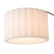 Scalloped Wall Arc Lamp - Weathered Brass  White Linen  Diffuser