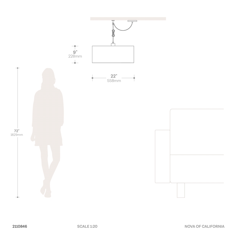 Stretch Pendant Mustard Linen Shade Satin Nickel