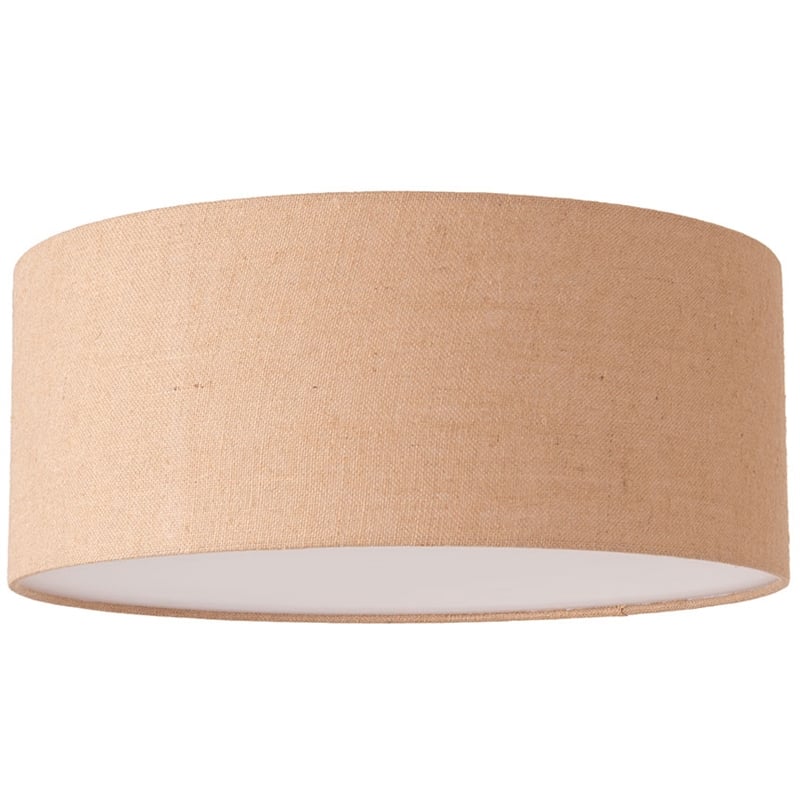 Stretch Flush Mount Burlap Shade Weathered Brass