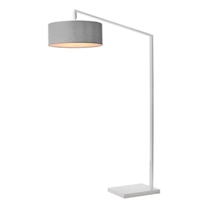 Stretch 75&quot Chairside Arc Lamp White Steel Body Dimmable