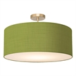 Stretch Semi Flush Mount Avocado Linen Shade Weathered Brass