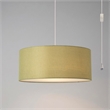 Stretch Swag Lamp Avocado Linen Drum Shade Satin Nickel