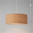 Stretch Swag Lamp Burlap Shade Satin Nickel