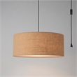 Stretch Swag Lamp Burlap Shade Weathered Brass