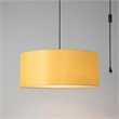 Stretch Swag Lamp Mustard Linen Drum Shade Weathered Brass