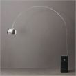 Iconic Arched LED Floor Lamp Black Marble Block Base Satin Nickel