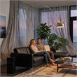 Iconic Arched LED Floor Lamp Black Marble Block Base Satin Nickel