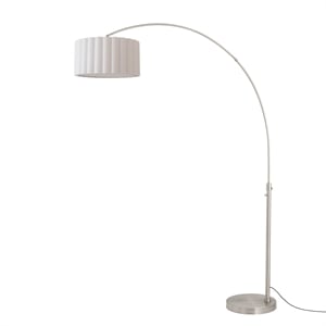 Scallop 92&quot Arc Lamp - Modern Satin Nickel