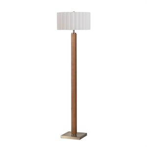 Tambo Floor Lamp Scallop Shade Weathered Brass Natural Ash