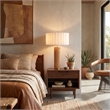 Tambo Table Lamp Scallop White Shade Weathered Brass Natural Ash
