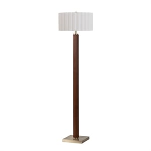 Tambo Floor Lamp Scallop Shade Weathered Brass Dark Walnut
