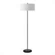 Slimline Floor Lamp Drum White Linen Shade Satin Nickel Base