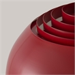 Iconic Arc Lamp - Satin Nickel  Black Marble Base Half Dome Crimson Red Shade