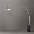Iconic Arc Lamp - Satin Nickel Black Marble Base Luna Bella Satin Nickel Shade