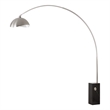 Iconic Arc Lamp - Satin Nickel Black Marble Base Luna Bella Satin Nickel Shade