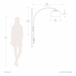 Wall Mounted Arc Lamp - Satin Nickel Half Dome Satin Nickel Shade