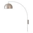 Wall Mounted Arc Lamp - Satin Nickel Half Dome Satin Nickel Shade