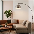 Wall Mounted Arc Lamp - Black Nickel Half Dome Satin Nickel Shade