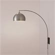 Wall Mounted Arc Lamp - Black Nickel Half Dome Satin Nickel Shade