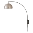 Wall Mounted Arc Lamp - Black Nickel Half Dome Satin Nickel Shade