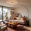 Iconic Arc Lamp - Satin Nickel Black Marble Base Half Dome Satin Nickel Shade