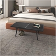 LeisureMod Mid-Century Inwood Platform Bench in Black - 4 Feet