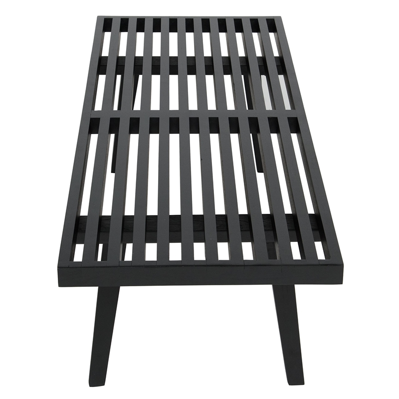LeisureMod Mid-Century Inwood Platform Bench in Black - 4 Feet