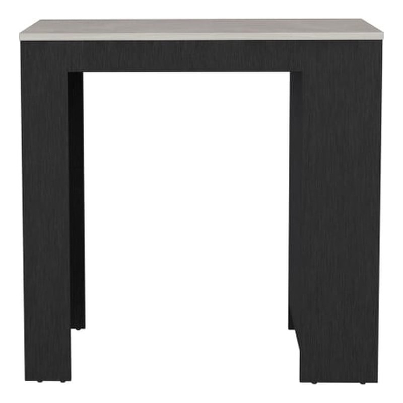 Doyle Kitchen Island Engineered Wood Black  Ibiza Marble Color Finish