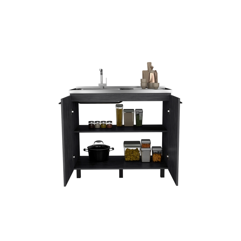 Burwood Utility Sink Cabinet Engineered Wood Smoky Oak