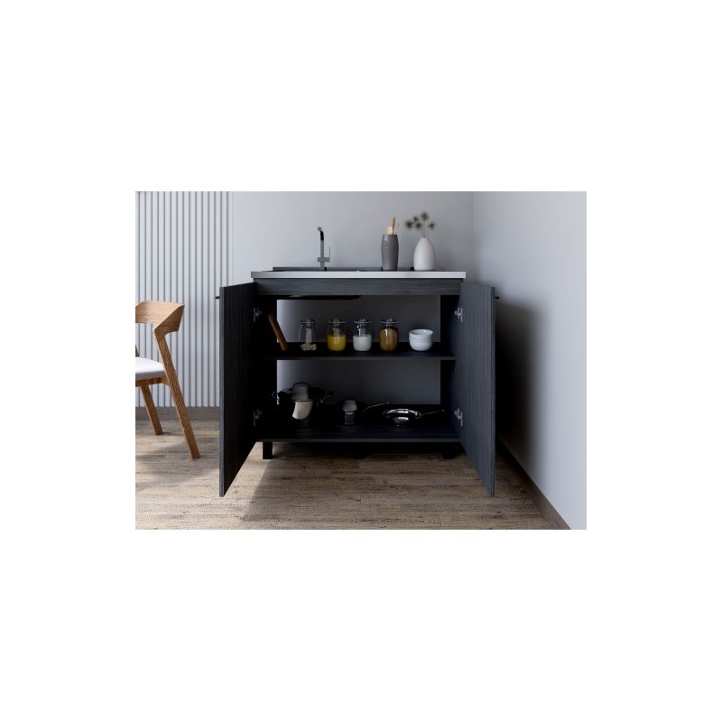 Burwood Utility Sink Cabinet Engineered Wood Smoky Oak