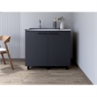 Burwood Utility Sink Cabinet Engineered Wood Black