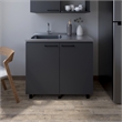 Burwood Utility Sink Cabinet Engineered Wood Black