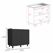 Burwood Utility Sink Cabinet Engineered Wood Black