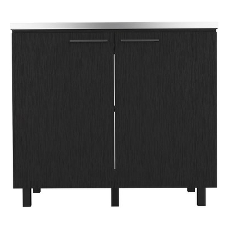 Burwood Utility Sink Cabinet Engineered Wood Black