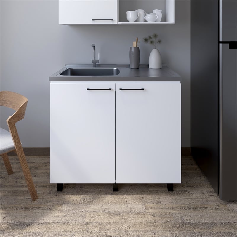 Burwood Utility Sink Cabinet Engineered Wood White