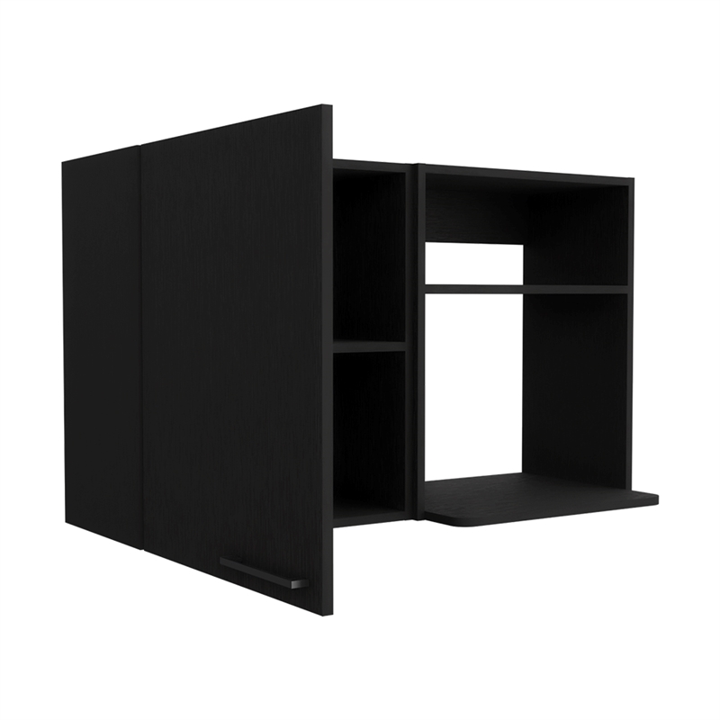 Burwood Wall Cabinet Engineered Wood Black