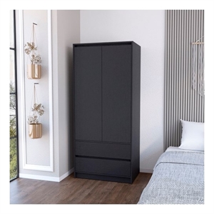 Closher Armoire Engineered Wood Black