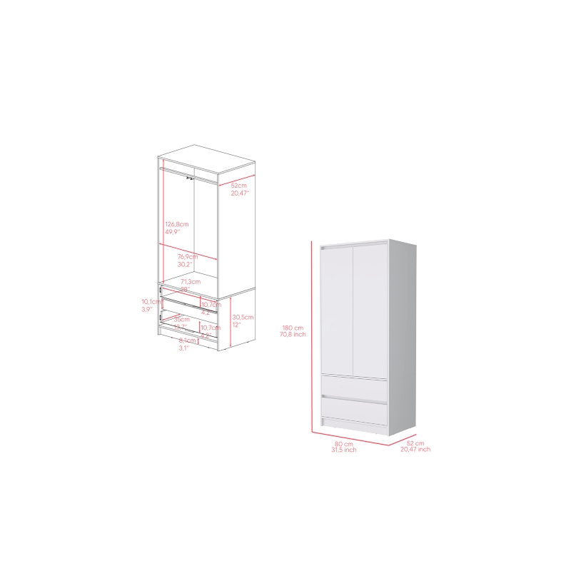 Closher Armoire Engineered Wood White
