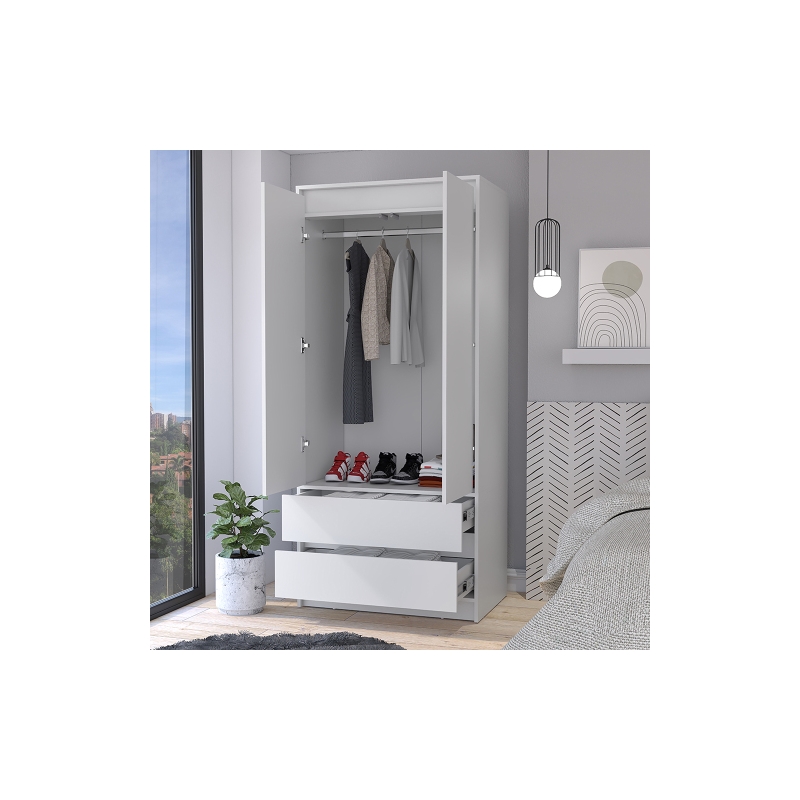 Closher Armoire Engineered Wood White
