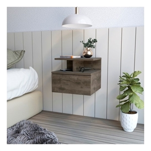 Flopini Floating Nightstand Engineered Wood Flopini  Dark Walnut